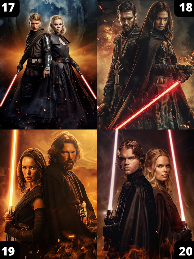 Star Wars Jedi Couple Portrait