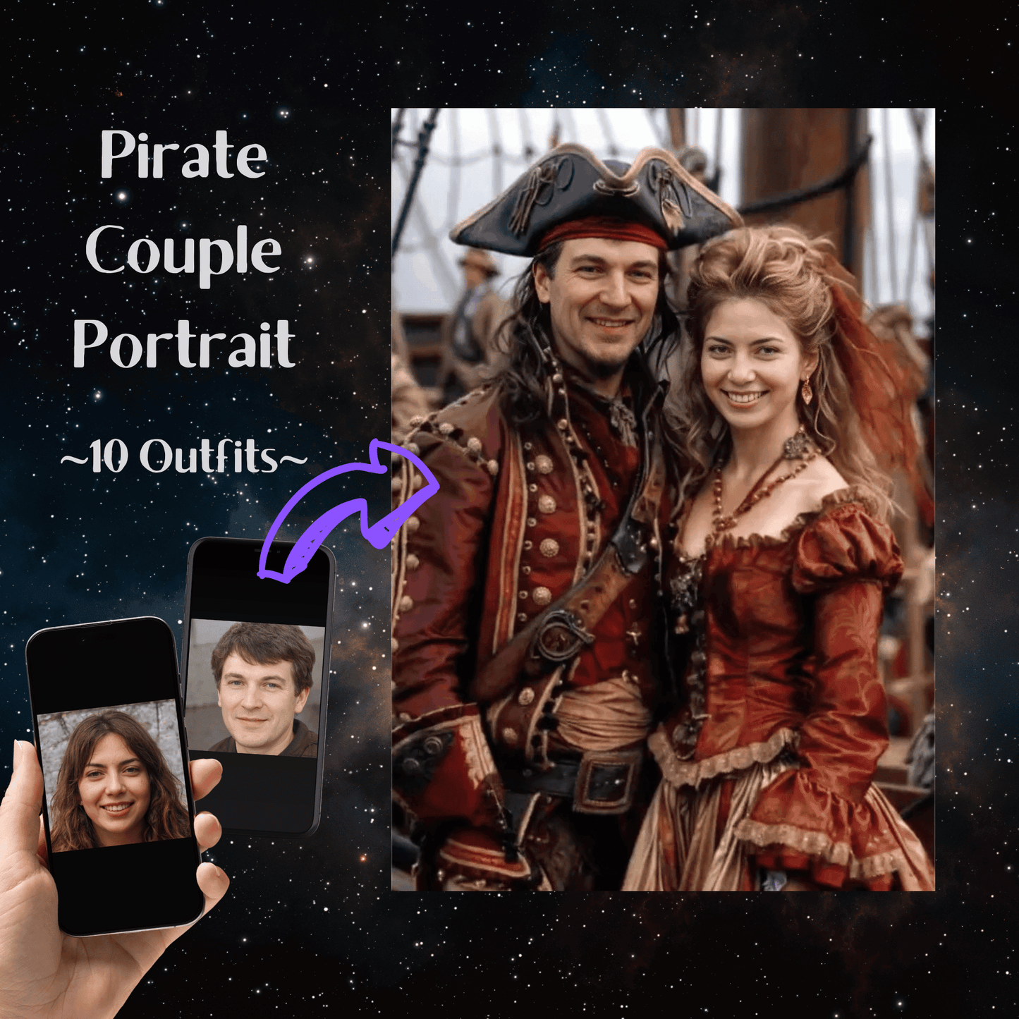 Piratenpaar-Portrait