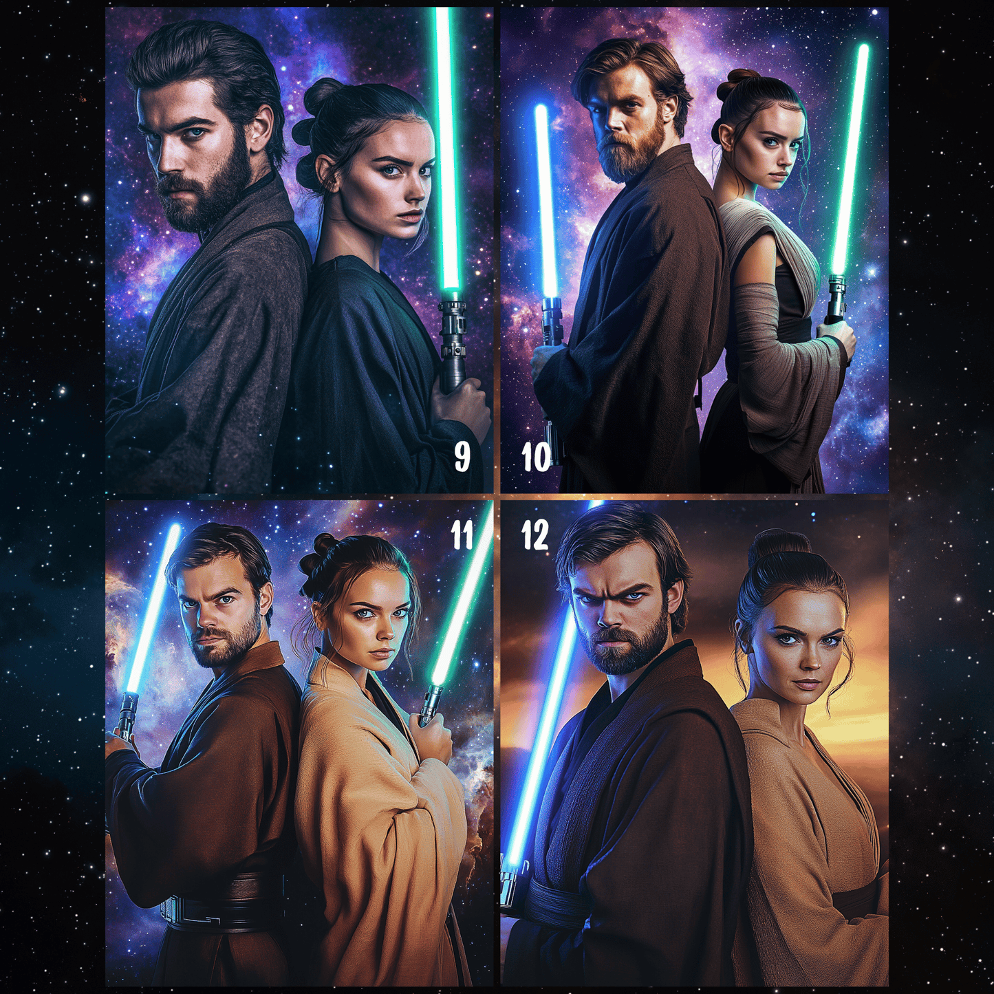 Star Wars Jedi-Paar-Porträt