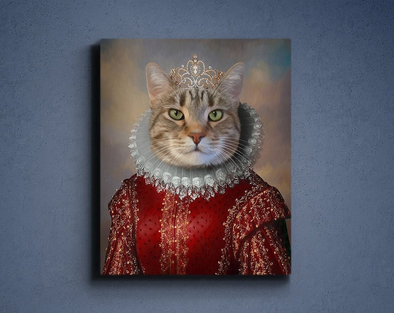 Personalisiertes Haustierportrait mit Prinzessin