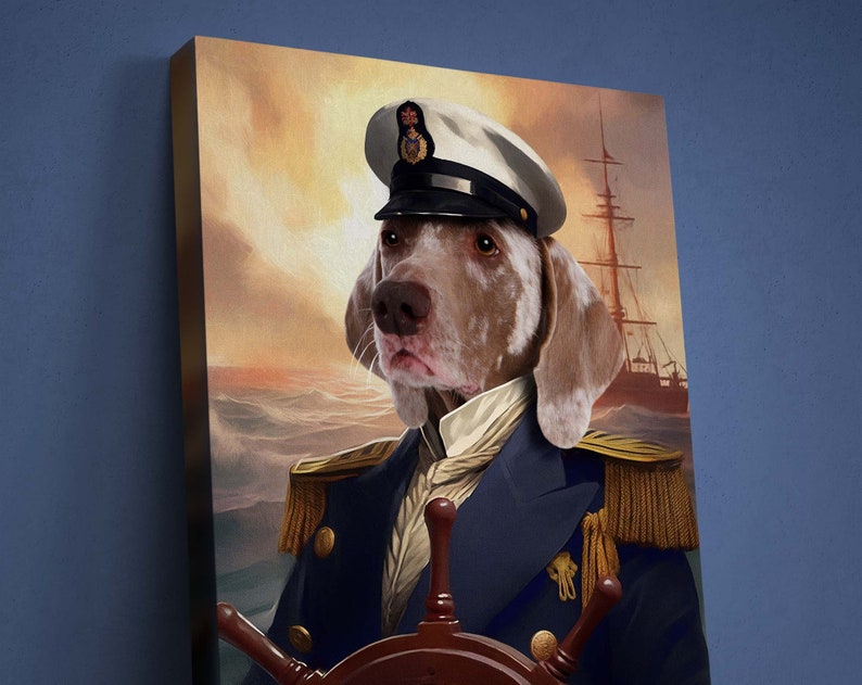 Personalisiertes Kapitän-Haustierportrait 