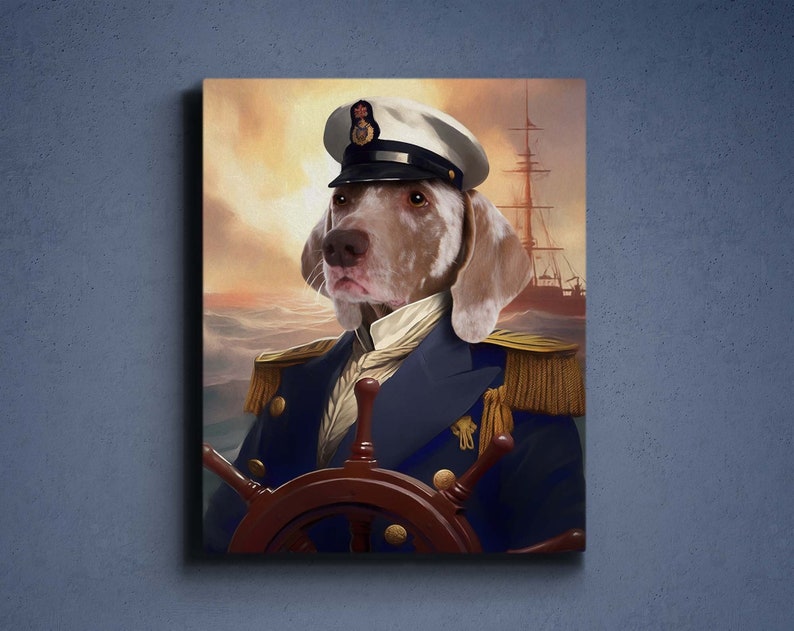 Personalisiertes Kapitän-Haustierportrait 
