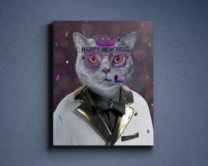Benutzerdefinierte Katzenbrille Neujahrsportrait 