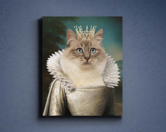 Personalisiertes Haustierportrait mit Prinzessin