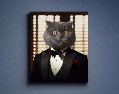 Custom Godfather Pet Portrait,The Dogfather Portrait