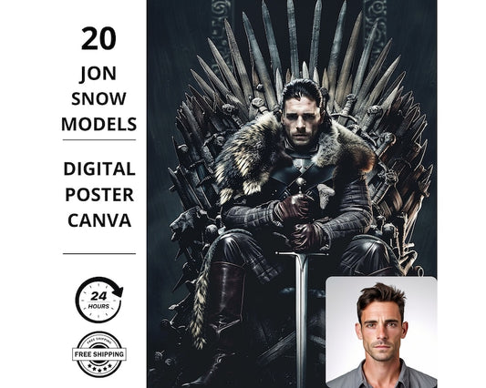 Porträt eines Mannes aus Game of Thrones, Der König des Nordens, Jon Snow