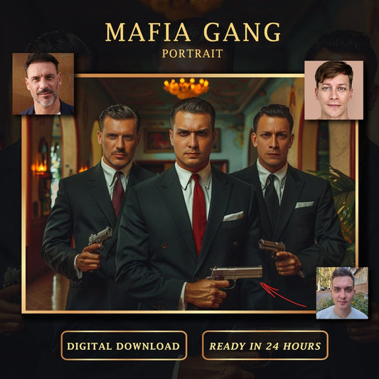 Mafia-Gang-Gruppenporträt, Brüder