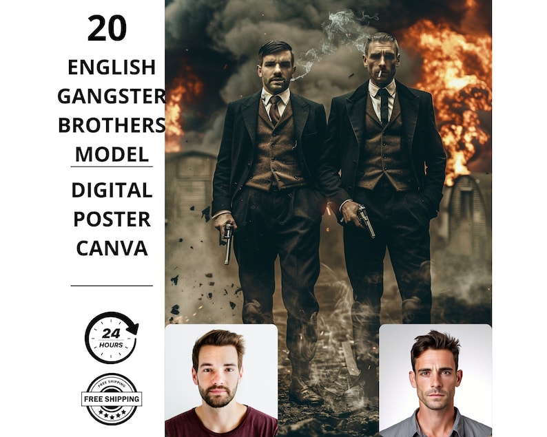 English Gangster Brothers Portrait